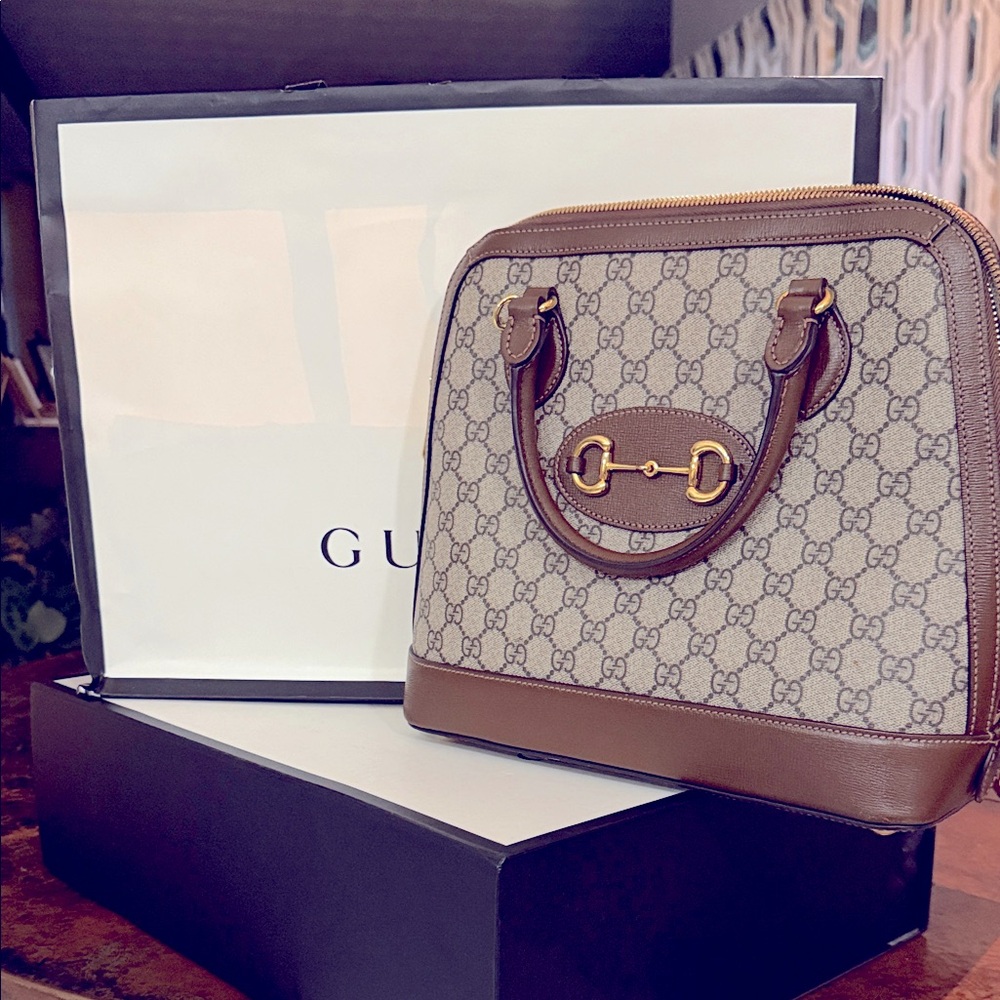 Gucci Classic Beige and Brown Shoulder Bag